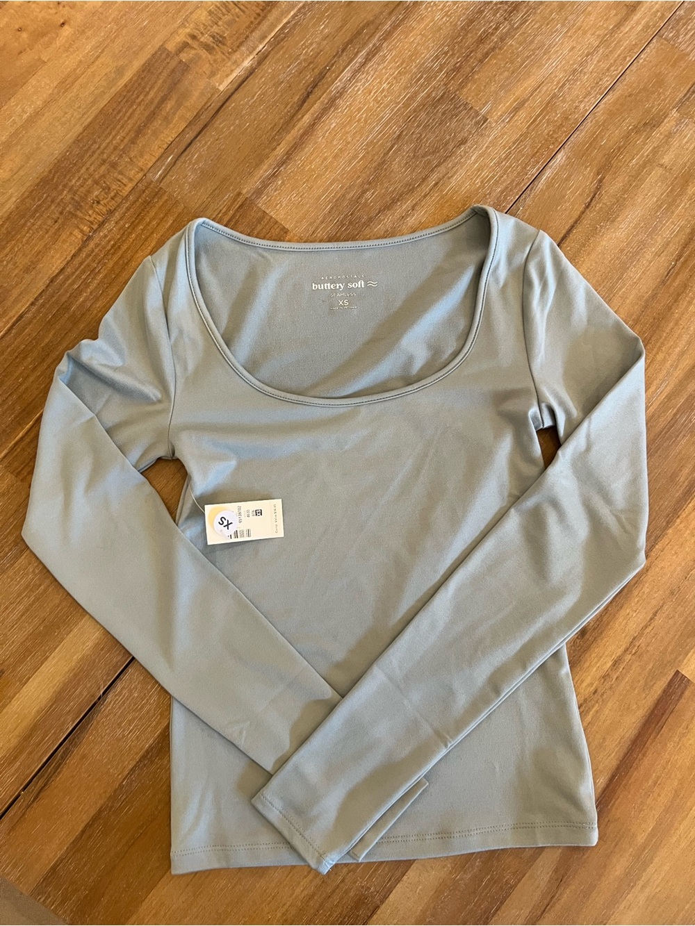 Abercrombie & Fitch Long Sleeve Scoop Neck Top - Sage Green